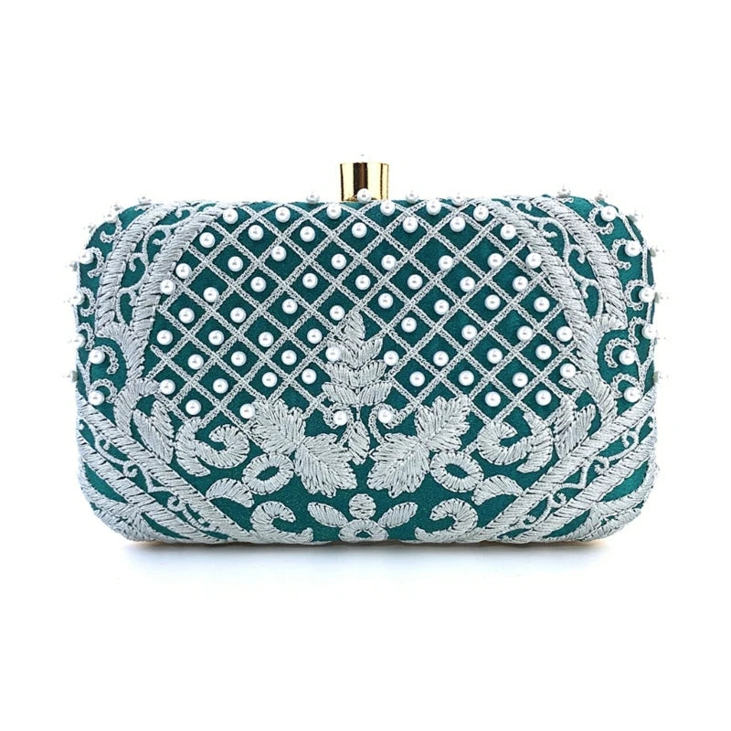 Women Evening Bag Handbag Party Wedding Bridal Clutch with Chain