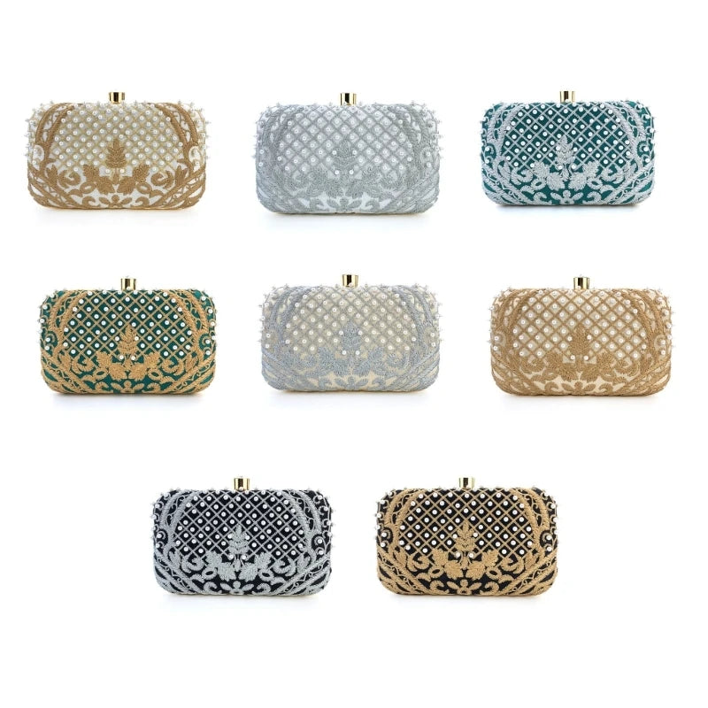 Women Evening Bag Handbag Party Wedding Bridal Clutch with Chain