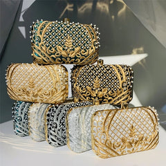 Women Evening Bag Handbag Party Wedding Bridal Clutch with Chain