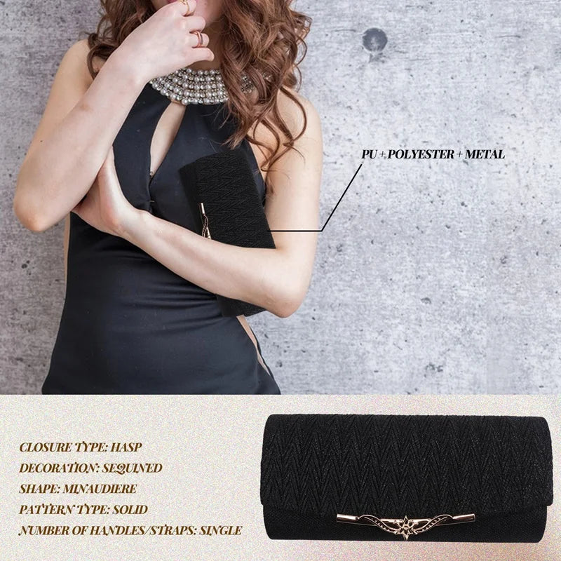 Glitter Evening Bag Party Banquet Handbag Chain Shoulder Bag
