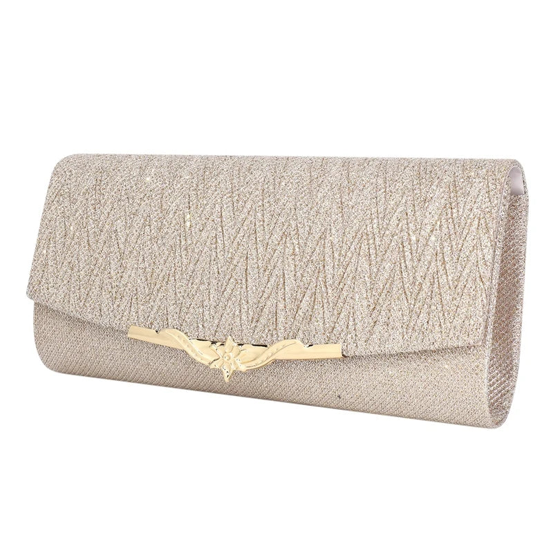 Glitter Evening Bag for Women Wedding Clutch Handbag Chain Shoulder Bag