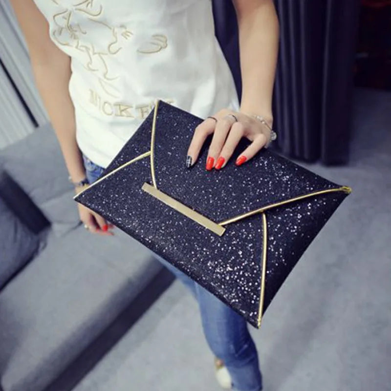 Sequins Envelope Evening Bag Sparkling Party Clutch Wedding Purse