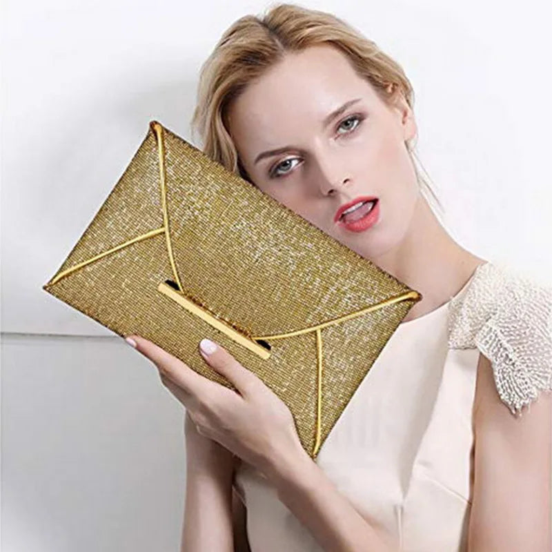 Sequins Envelope Evening Bag Sparkling Party Clutch Wedding Purse
