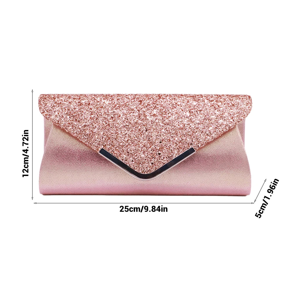 Women Crystal Clutch Evening Bag Wedding Purse Party Banquet Silver Clutches