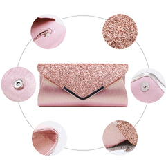 Women Crystal Clutch Evening Bag Wedding Purse Party Banquet Silver Clutches