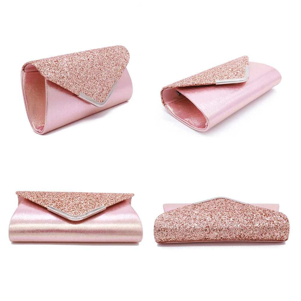 Women Crystal Clutch Evening Bag Wedding Purse Party Banquet Silver Clutches