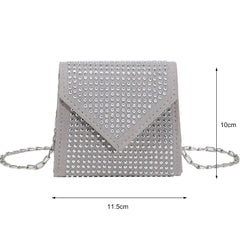 Women Evening Party Diamond Bag Purse PU Leather Crossbody Bags