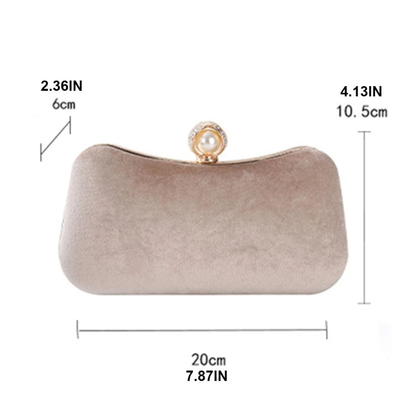 Velvet Evening Shoulder Bag Bridal Clutch Party Prom Wedding Handbag