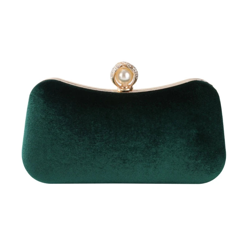 Velvet Evening Shoulder Bag Bridal Clutch Party Prom Wedding Handbag