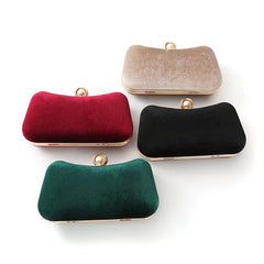 Velvet Evening Shoulder Bag Bridal Clutch Party Prom Wedding Handbag