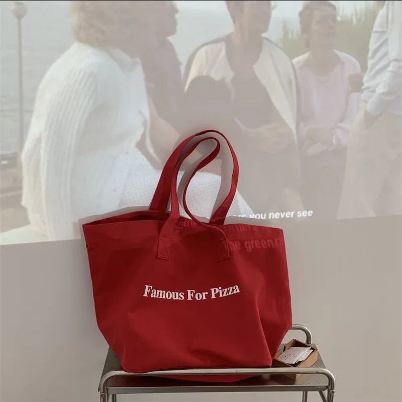 Women XL Canvas Shopping Bag EcoTote Special Letters Print Handbags