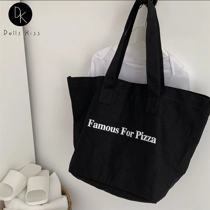 Women XL Canvas Shopping Bag EcoTote Special Letters Print Handbags