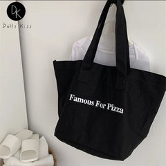 Women XL Canvas Shopping Bag EcoTote Special Letters Print Handbags