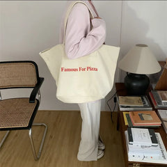Women XL Canvas Shopping Bag EcoTote Special Letters Print Handbags