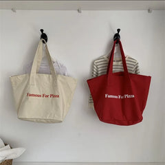 Women XL Canvas Shopping Bag EcoTote Special Letters Print Handbags