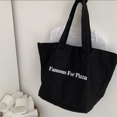 Women XL Canvas Shopping Bag EcoTote Special Letters Print Handbags