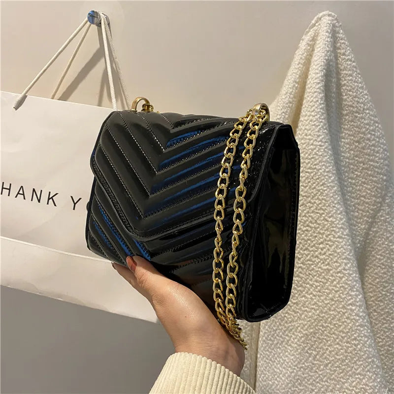 Women Fashion PU Shoulder Crossbody Small Square Chain Purse Lady Side Bag