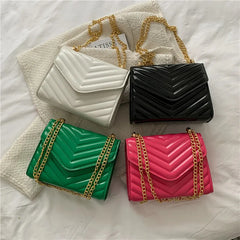 Women Fashion PU Shoulder Crossbody Small Square Chain Purse Lady Side Bag
