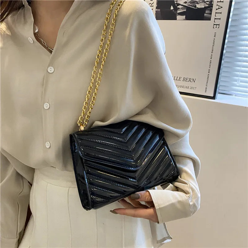 Women Fashion PU Shoulder Crossbody Small Square Chain Purse Lady Side Bag