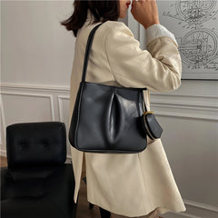 Women Famous Bags Handbag Two-piece Soft Leather Zipper Shoulder Bag