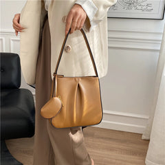 Women Famous Bags Handbag Two-piece Soft Leather Zipper Shoulder Bag