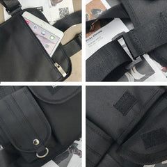 Women Fanny Nylon Harness Chest Rig Waist Pack Kanye West Punk Canvas Chest Bags