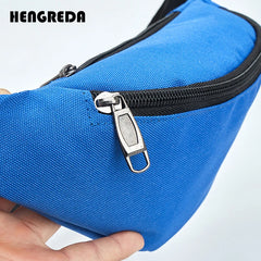 Unisex Oxford Fanny Pack Waist Bag with 3 Zipper Pockets