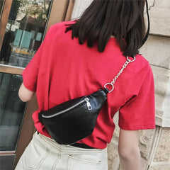 Women Fanny Pack Bum Bag Travel Waist Money Belt PU Leather Pouch