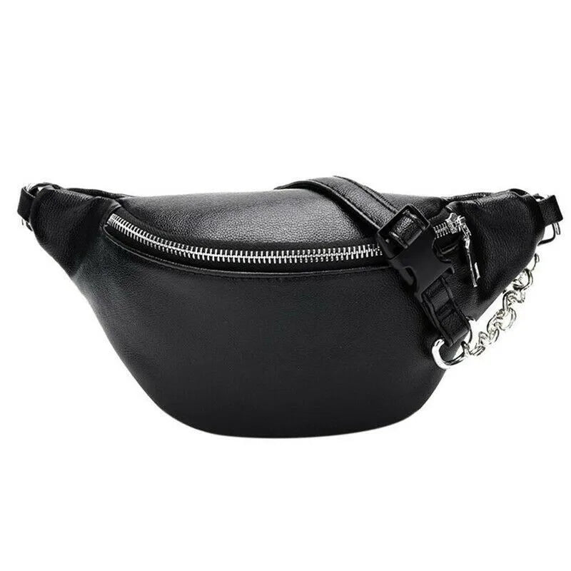 Women Fanny Pack Bum Bag Travel Waist Money Belt PU Leather Pouch
