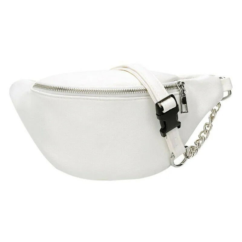 Women Fanny Pack Bum Bag Travel Waist Money Belt PU Leather Pouch