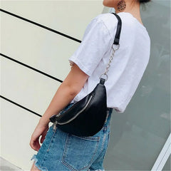 Women Fanny Pack Bum Bag Travel Waist Money Belt PU Leather Pouch
