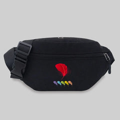 Feather Series Pattern Waist Bag Crossbody Travel Shoulder Chest Messenger