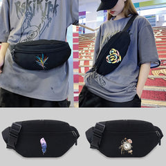 Feather Series Pattern Waist Bag Crossbody Travel Shoulder Chest Messenger