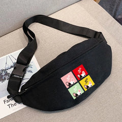 Dog Print Fanny Pack Waist Bag Travel Shoulder Purse Phone Belt