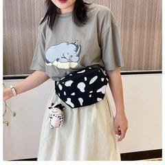 Cow Print Women Fanny Pack Adjustable Waist Handbag for Travel Sports