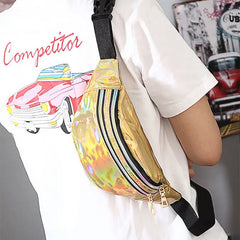 Women Fanny Pack Holographic Belt Waist Bags Hologram Travel