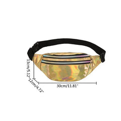 Women Fanny Pack Holographic Belt Waist Bags Hologram Travel