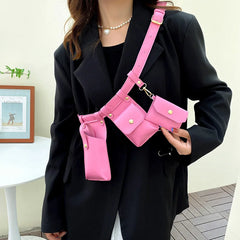 Women Fanny Pack Waist Belt Bag Mini Disco Leather Shoulder Bags