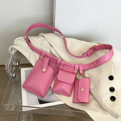 Women Fanny Pack Waist Belt Bag Mini Disco Leather Shoulder Bags