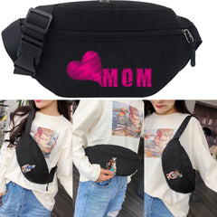 Women Fanny Pack Canvas Mom Pattern Pouch Waist Bag Crossbody Running Belt
