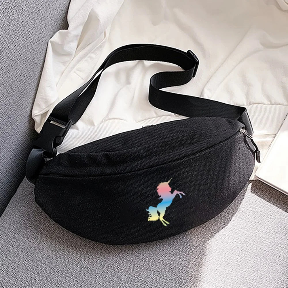 Sporty Outdoor Fanny Pack with Cartoon Print, Ideal for Running and Cycling