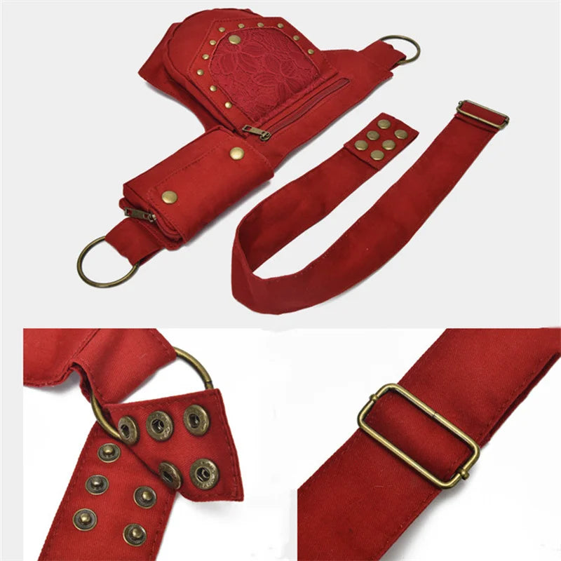 Vintage Women Fanny Pack Crossbody Bag Large Hip Sack Phone Purses