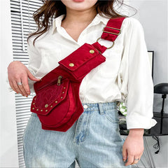 Vintage Women Fanny Pack Waist Shoulder Crossbody Bag Large Hip Sack