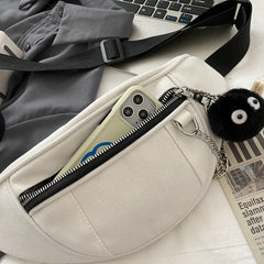 Canvas Waist Bag Women Fanny Pack Travel Money Phone Chest Belt Bags for Women