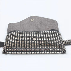 Rivet Punk Women Belt Pack Vintage Mini Bags Pu Leather Casual Belt Bag