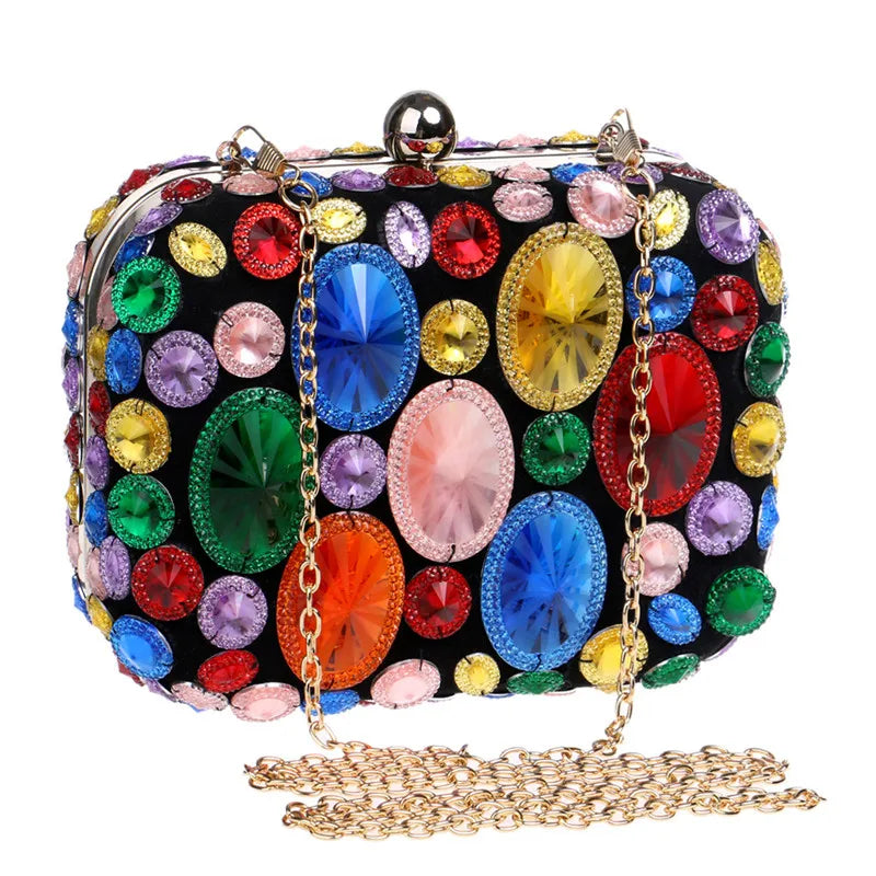 Acrylic Crystal Beaded Bag Chain Shoulder Small Purse Wedding Party Evening Bags