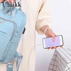 Women Backpack Classic Texture Delicate Travel Big Capacity Student