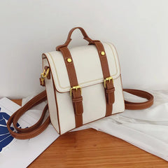 Women Backpack PU Leather School Bags Teenage Student Vintage Travel Bag