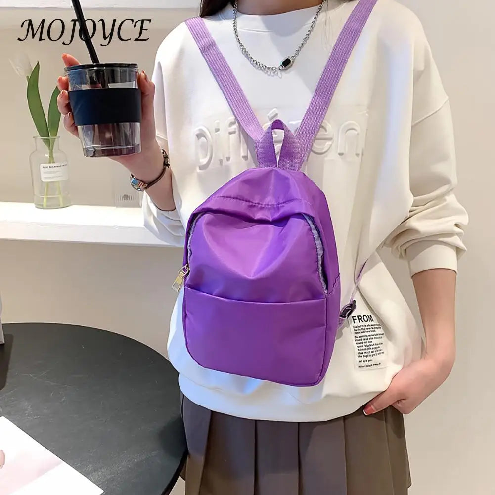 Women Backpacks Nylon Schoolbags Solid Casual Book College Teenager Girls Backpa