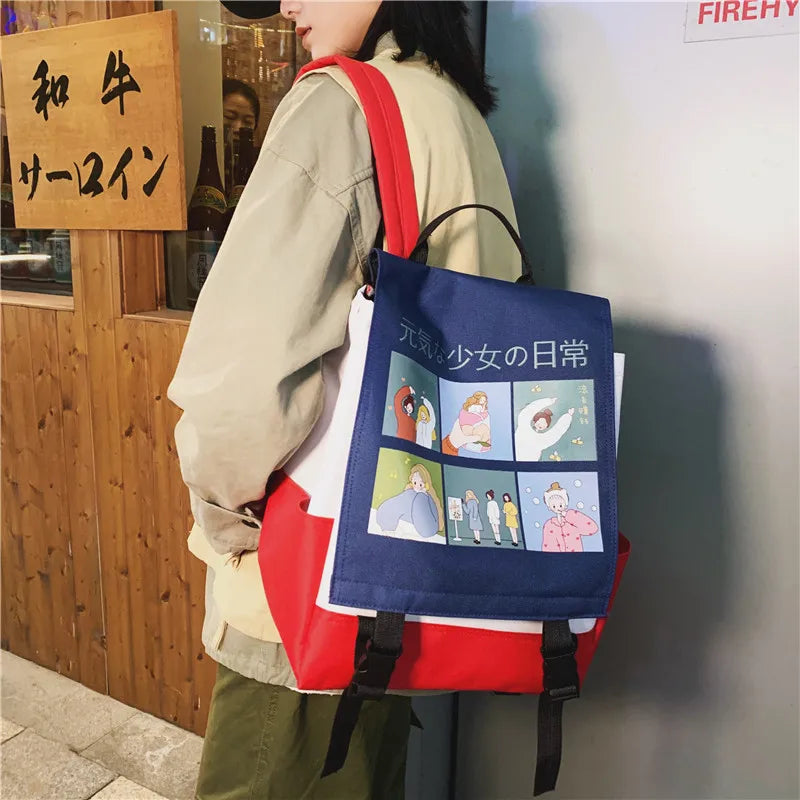 Teen Girls Summer School Student Backpack Travel Laptop Bag